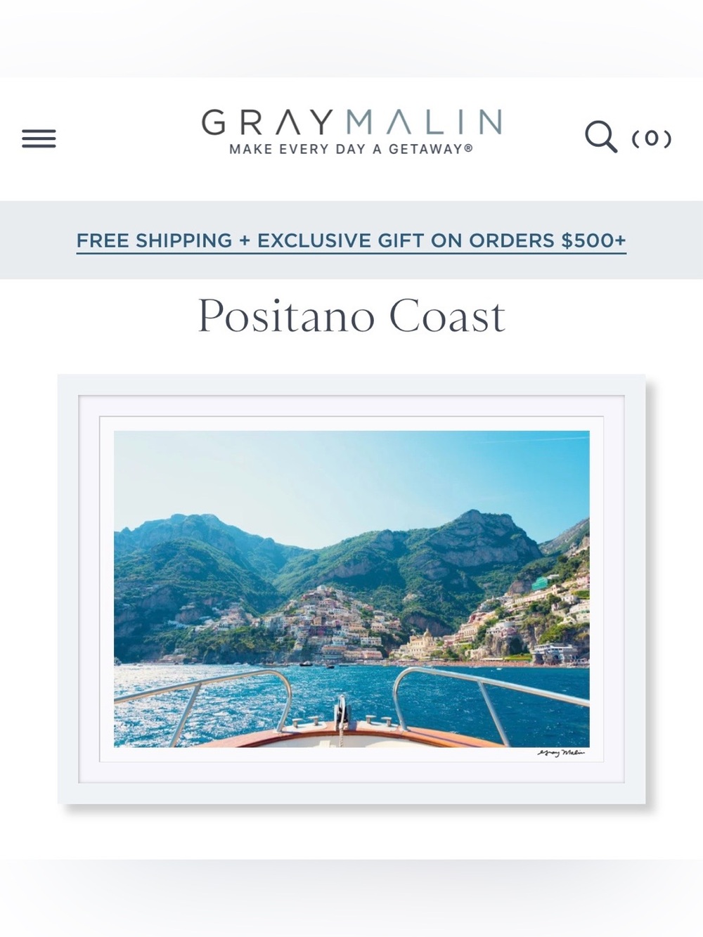 Gray Malin Positano Coast Framed Photograph